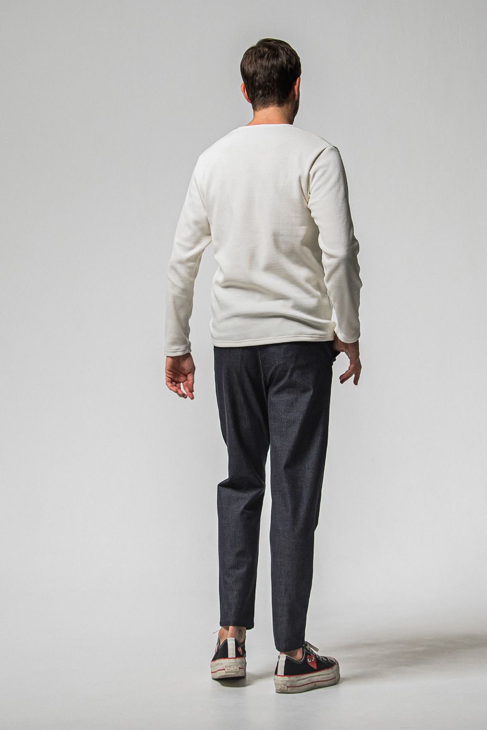 PAT WIDE EASY PANTS / ワイドテーパード イージースラックス (デニム) (1月上旬入荷予定) ※オーダー締切：9月1日(月)18:00