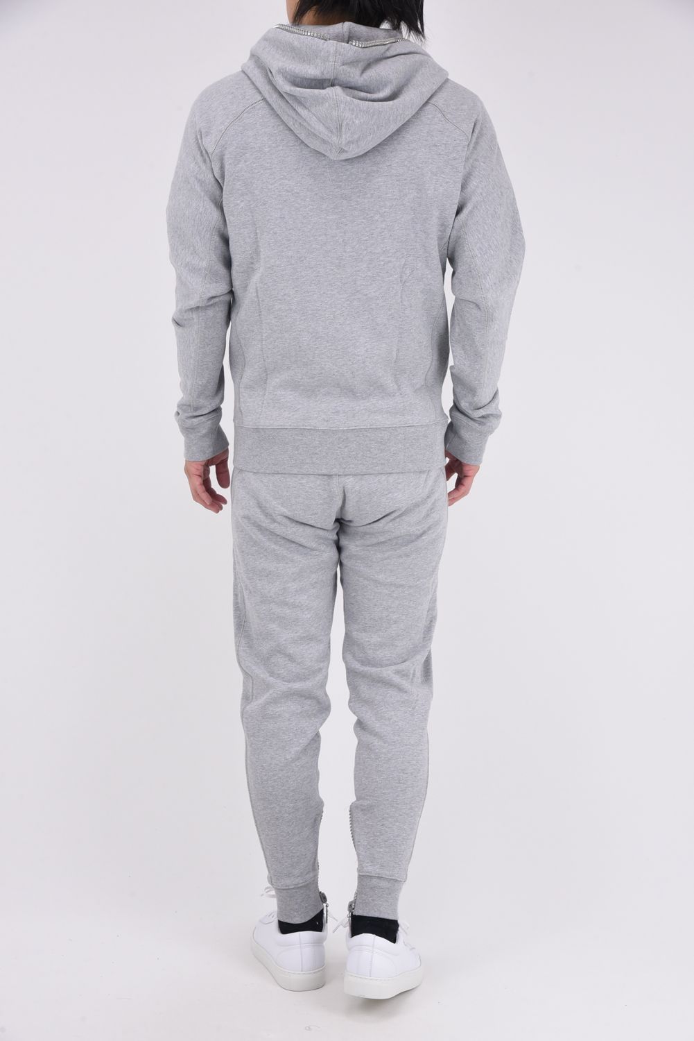 【25AW】 GLITTER ZIP + PLATE JOGGER PANTS / シルバーロゴプレートスウェットロングパンツ (グレー）