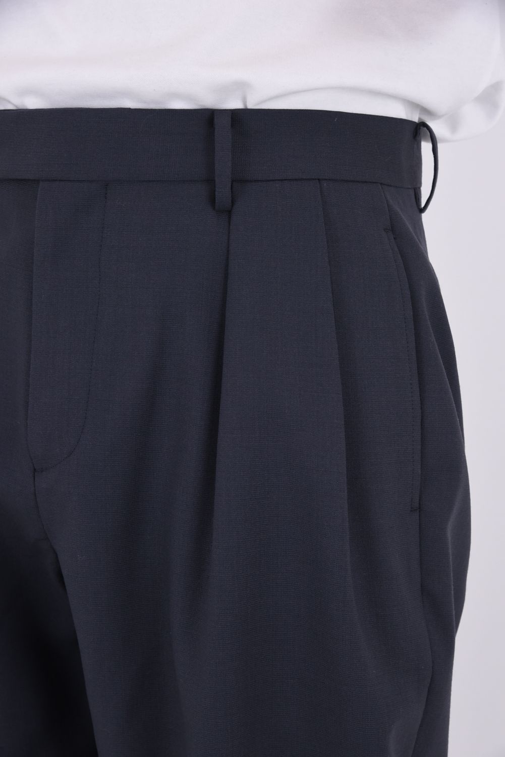 WOOL CLAMSKIN / ウール カームスキン テーパードパンツ (グレー)