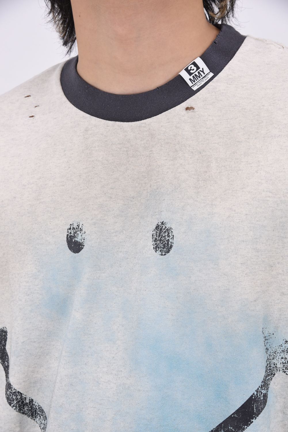 Maison MIHARA YASUHIRO - SMILY FACE PT DISTERESSED TEE