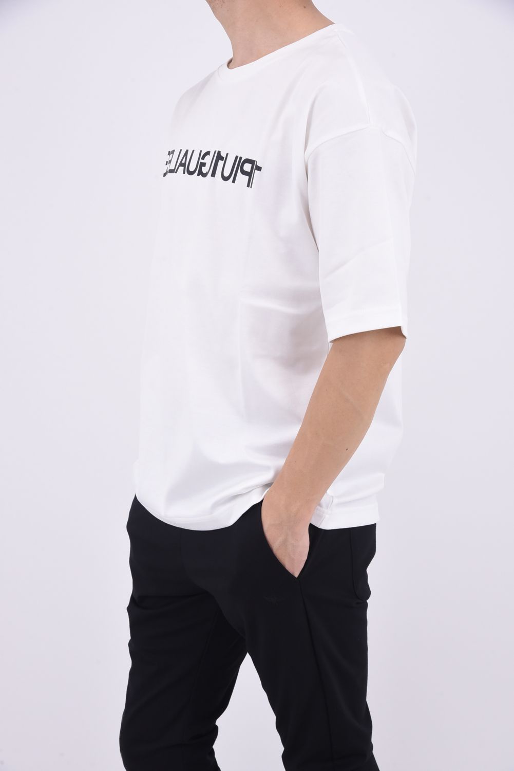 113 MIRROR BIG T / 113ミラーロゴ クルーネック 半袖 Tシャツ ホワイト