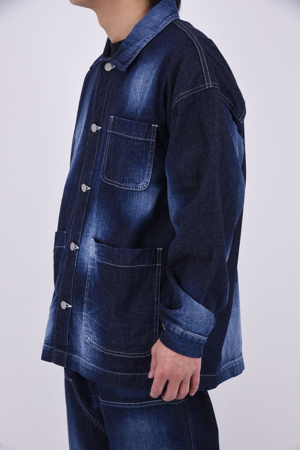 【26SS 39th】 RC COVER ALL / ライトデニム カバーオールジャケット (ダークインディゴ)