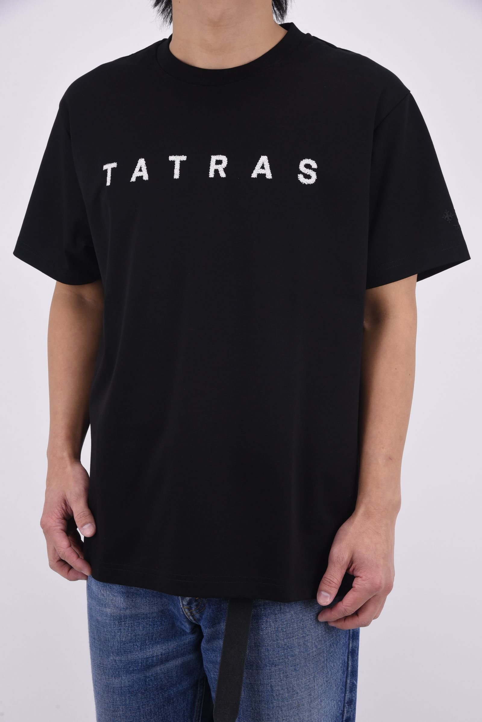 PARTINICO (パルティニコ) / ブランドロゴ刺繍 ハーフスリーブ Tシャツ ブラック