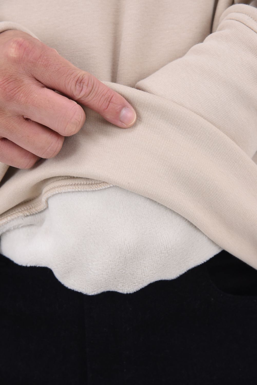 VELOURS FLEECE DORP TRAINER / アイコンロゴ 裏起毛 ルーズトレーナー ベージュ