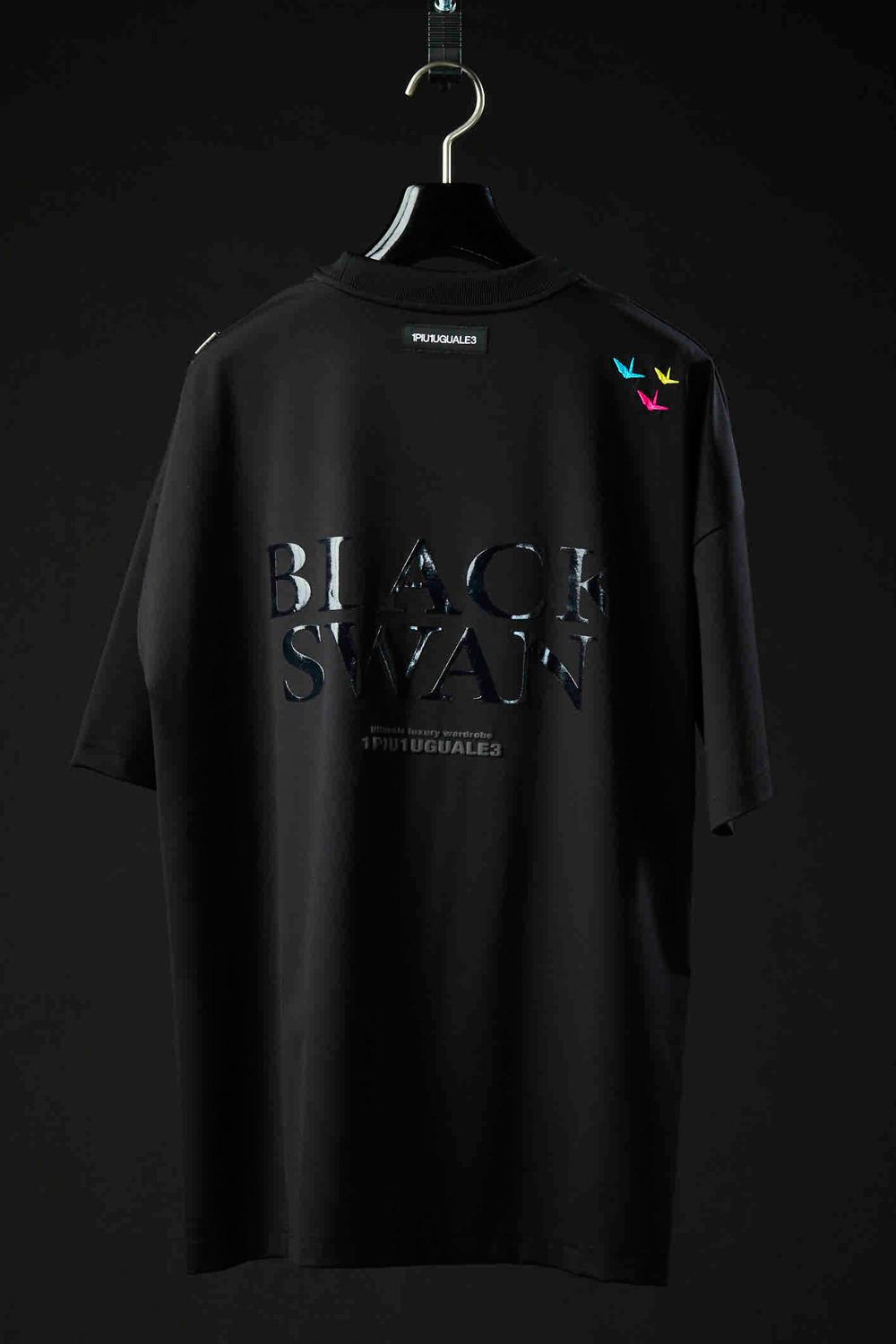 113SPORT×THESAINT MAFIA  BIG CREW FUSION SIGN / グラフィックロゴ ストレッチ クルーネック 半袖 Tシャツ ブラック
