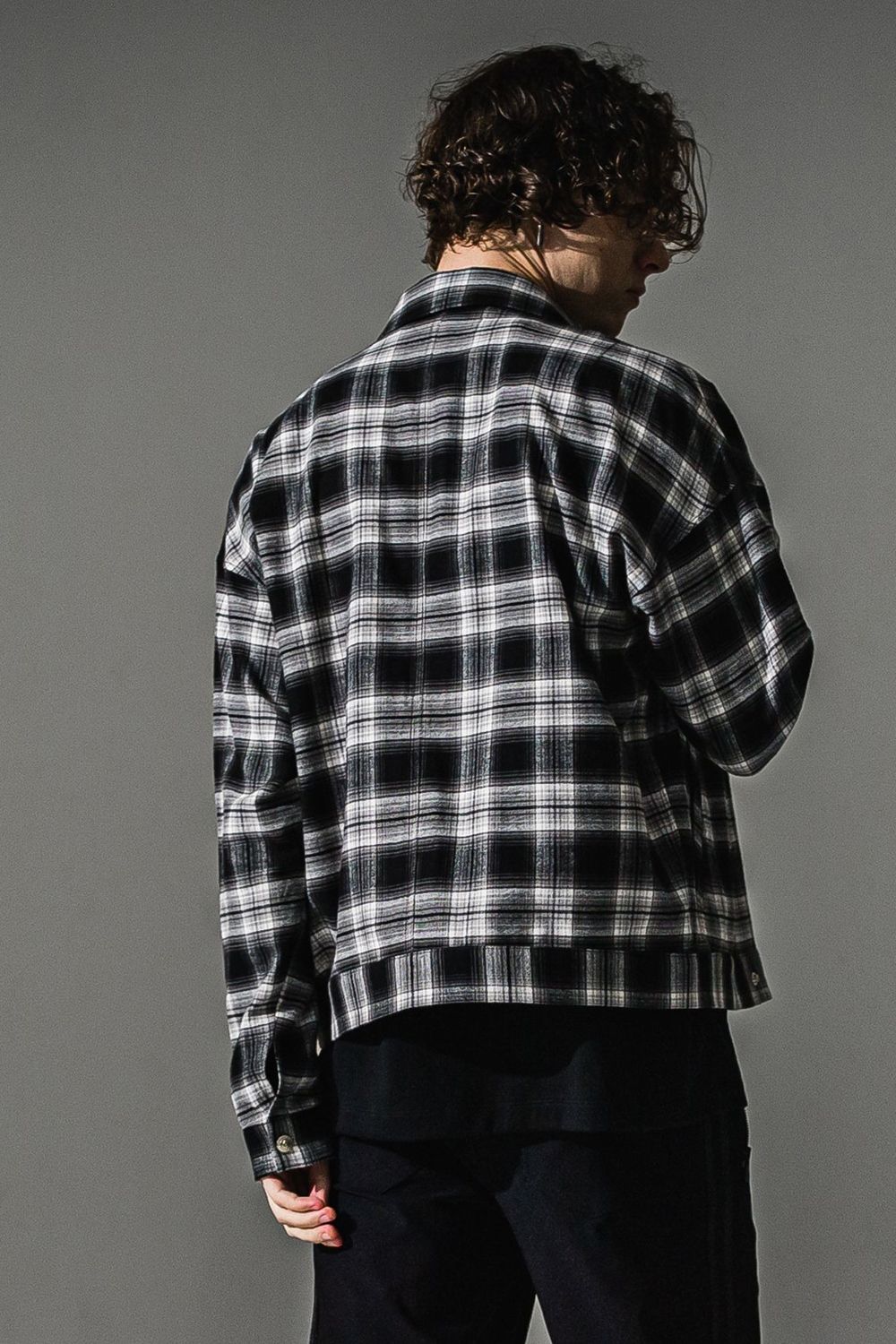 check shirt JK / チェック柄シャツ (ブラック)