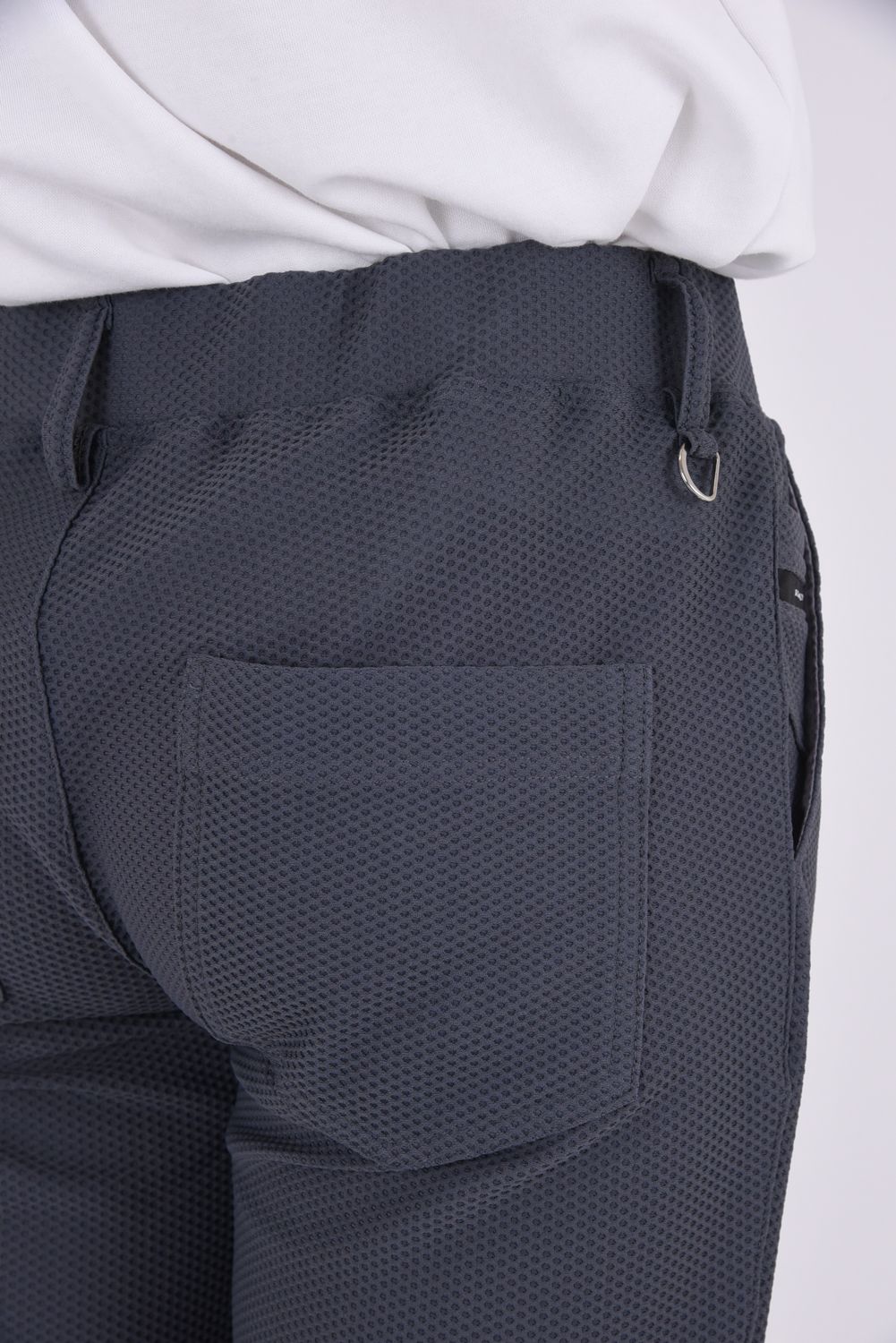 CHRIS EASY TUCK PANTS / ストレッチメッシュトリコット スラックスイージータックパンツ (チャコール)
