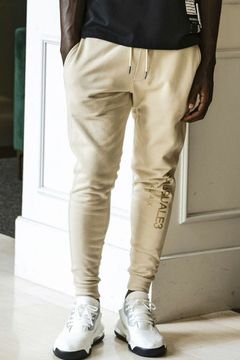 RHINESTONE LOGO LONG PANTS / ラインストーン ロゴロングパンツ (ベージュ)