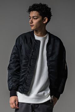 LIGHT David JACKET / ドロップショルダー フライトジャケット ナイロンブラック (9月上旬入荷予定)
