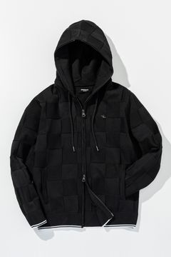 【26SS】 INTRECCIATO HOODIE / イントレチャート ジップパーカー (ブラック) (2月上旬入荷予定)