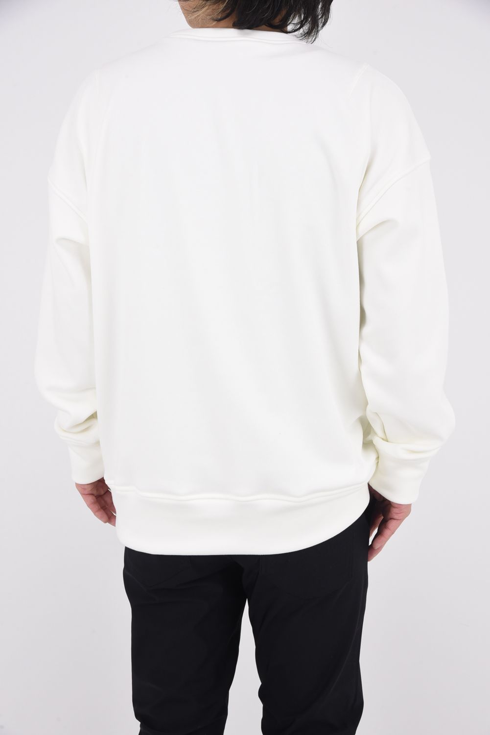 RC CHENILE VELOURS FLEECE DORP TRAINER / サガラ刺繍ワッペン 裏起毛 ルーズトレーナー ホワイト