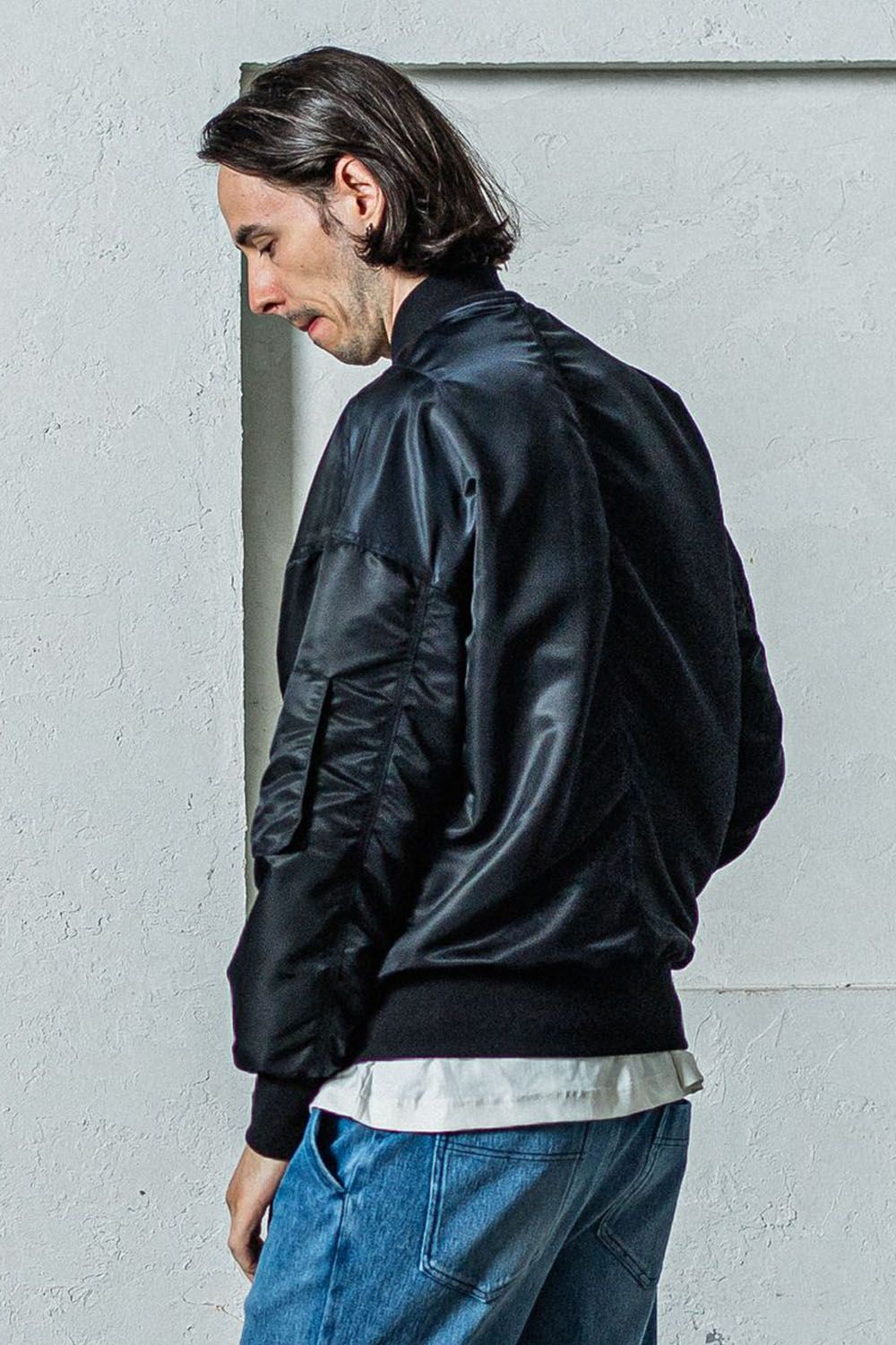 LIGHT DAVID JACKET / ヴィンテージ ドロップショルダー フライトジャケット ブラック