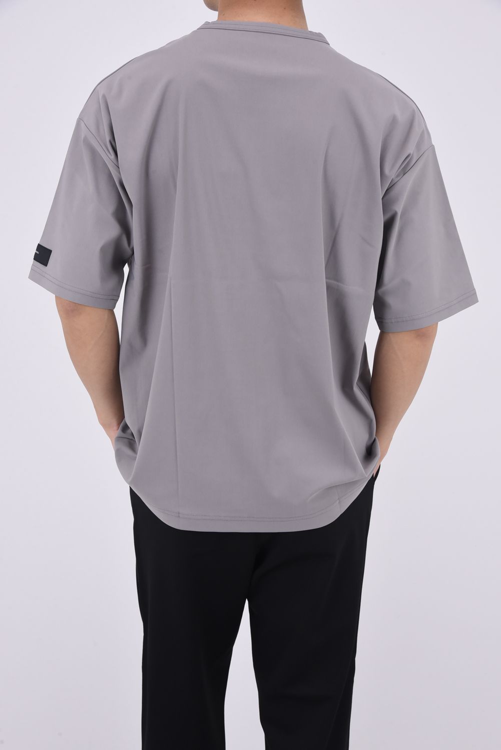NYLON OVER T / ナイロンマイクロファイバー オーバーサイズTシャツ グレー