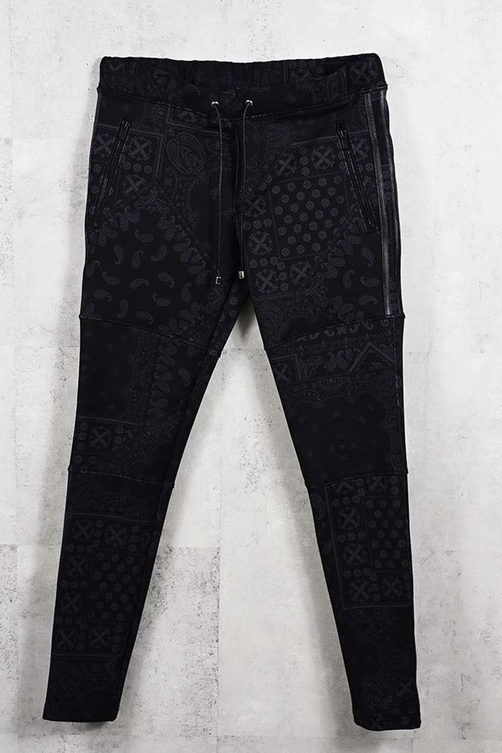 JOHNSON LINE HEAT PT / 【定番商品】 裏起毛 ハイブリットジャージー ラインパンツ (ペイズリーブラック) (10月末入荷予定) ※オーダー締切：9月1日(月)18:00