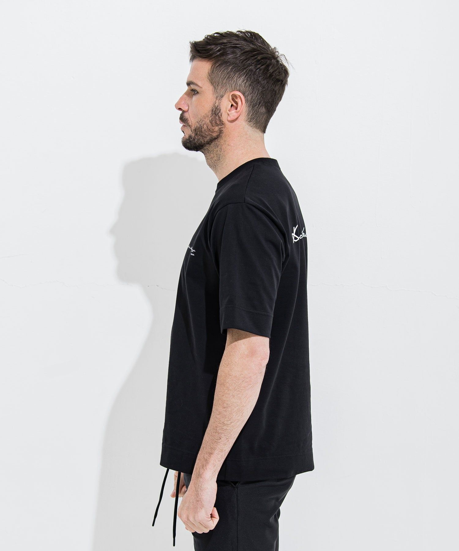 Reckless crew T / メッセージプリント 半袖Tシャツ ブラック