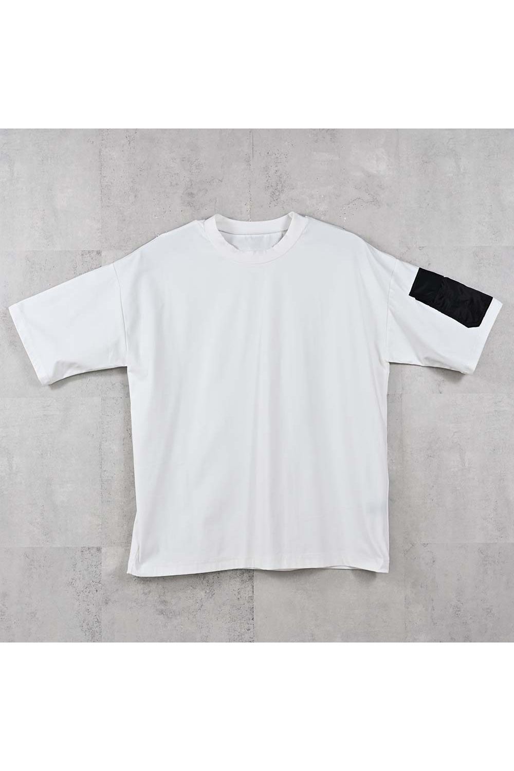 militaryPocket nylon OVER TEE / ミリタリーポケット ナイロン オーバーサイズ Tシャツ （ホワイト） (6月上旬入荷予定) ※オーダー締切:2月15日(日)18時