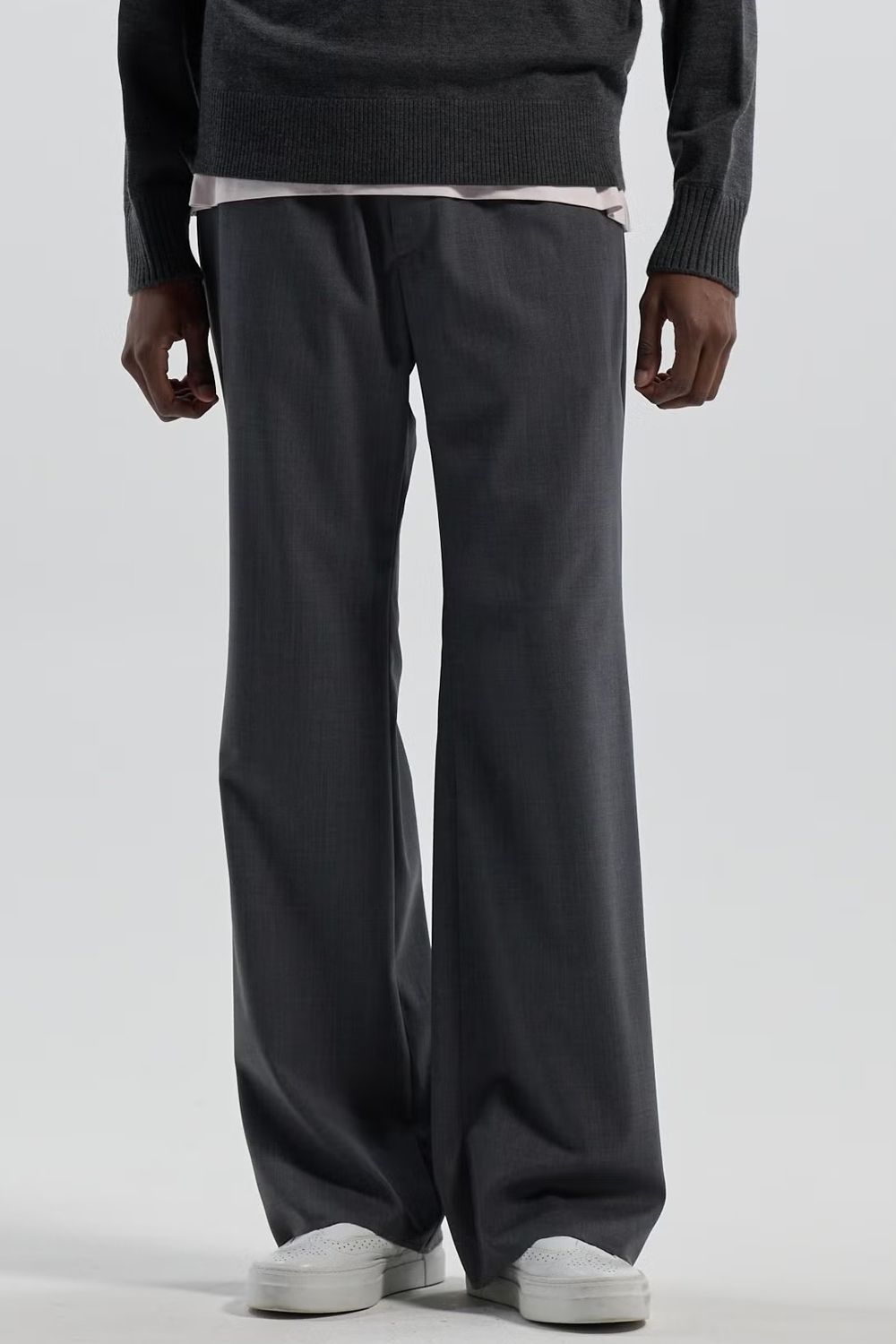 TWILL SOFT FLARE PANTS / ツイル ソフトフレアパンツ (グレー) (8月下旬~9月上旬）