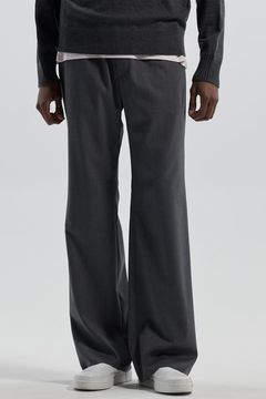 TWILL SOFT FLARE PANTS / ツイル ソフトフレアパンツ (グレー) (8月下旬~9月上旬）
