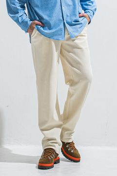 SEMI WIDE TUCK PANTS / ブリスターニット セミワイド ワンタックイージーパンツ (オフホワイト) (4月中旬入荷予定) ※オーダー締切:2月15日(日)18時