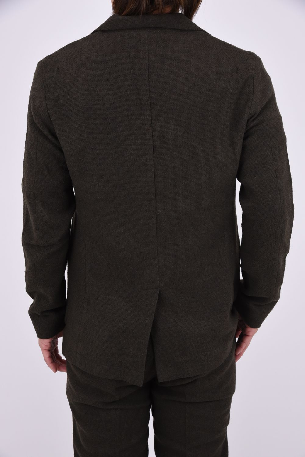 【26AW】【セットアップ】 WOOL-BLEND CAMO-EMBOSSED JACKET & SLACKS / ウール混 エンボスカモフラージュ テーラードシングルジャケット&イージースラックス (カーキ)