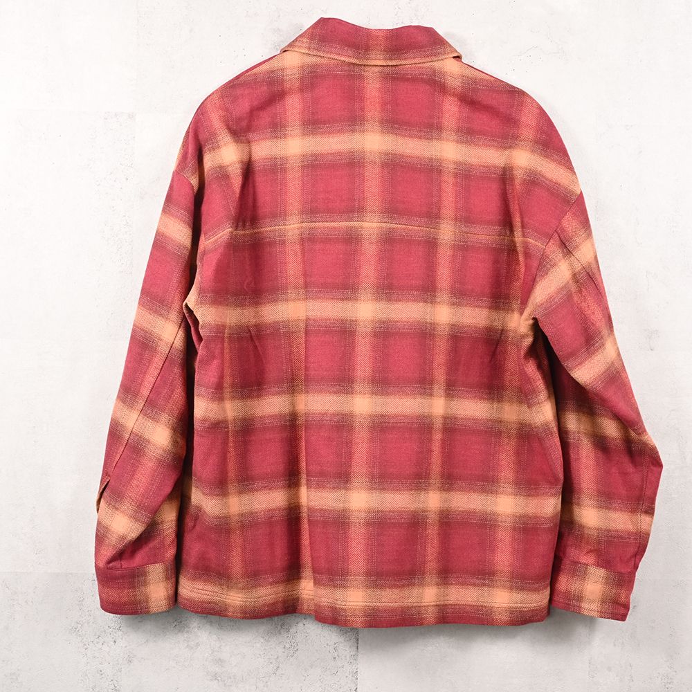 flannel check JK  / オンブレチェック ネルシャツジャケット (レッド) (8月末入荷予定) ※オーダー締切:5月23日(土)17時