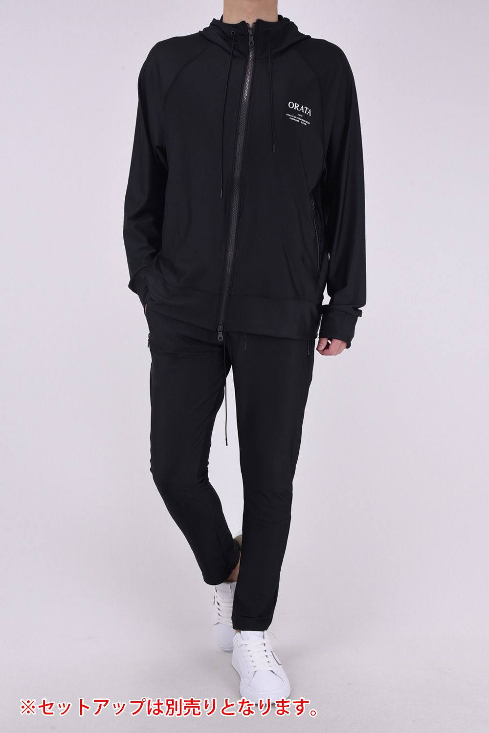rush zip hoodie / ラッシュガード フロントロゴ フルジップフーディー ブラック