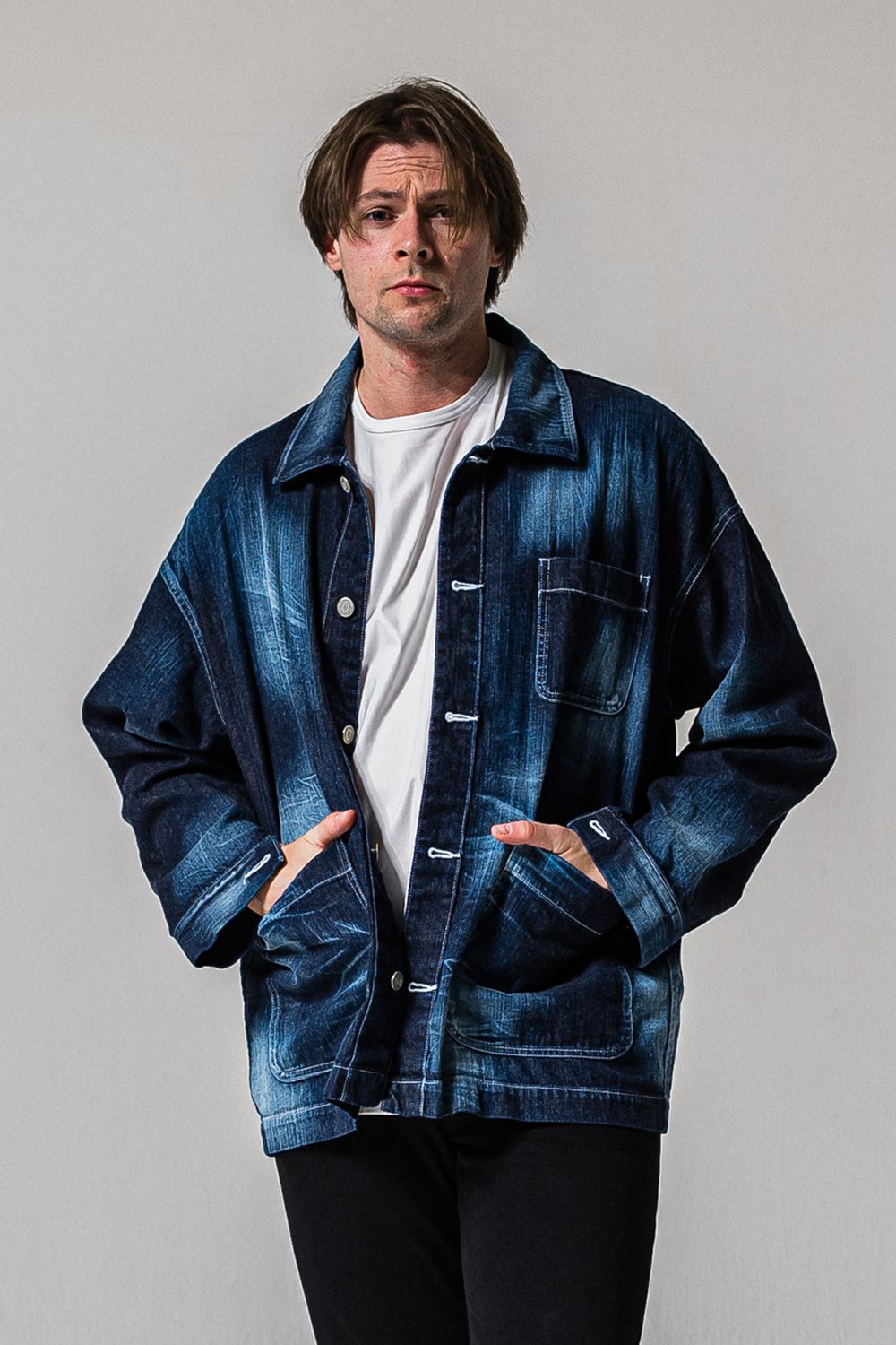 RC COVER ALL / ライトデニム カバーオールジャケット (ダークインディゴ) (2月中旬入荷予定)