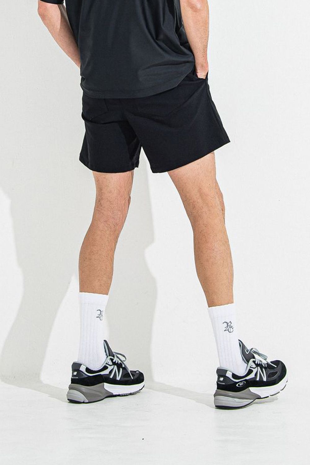 TV NYLON SHORTS / ナイロンマイクロファイバー ルーズフィット ショートパンツ ブラック