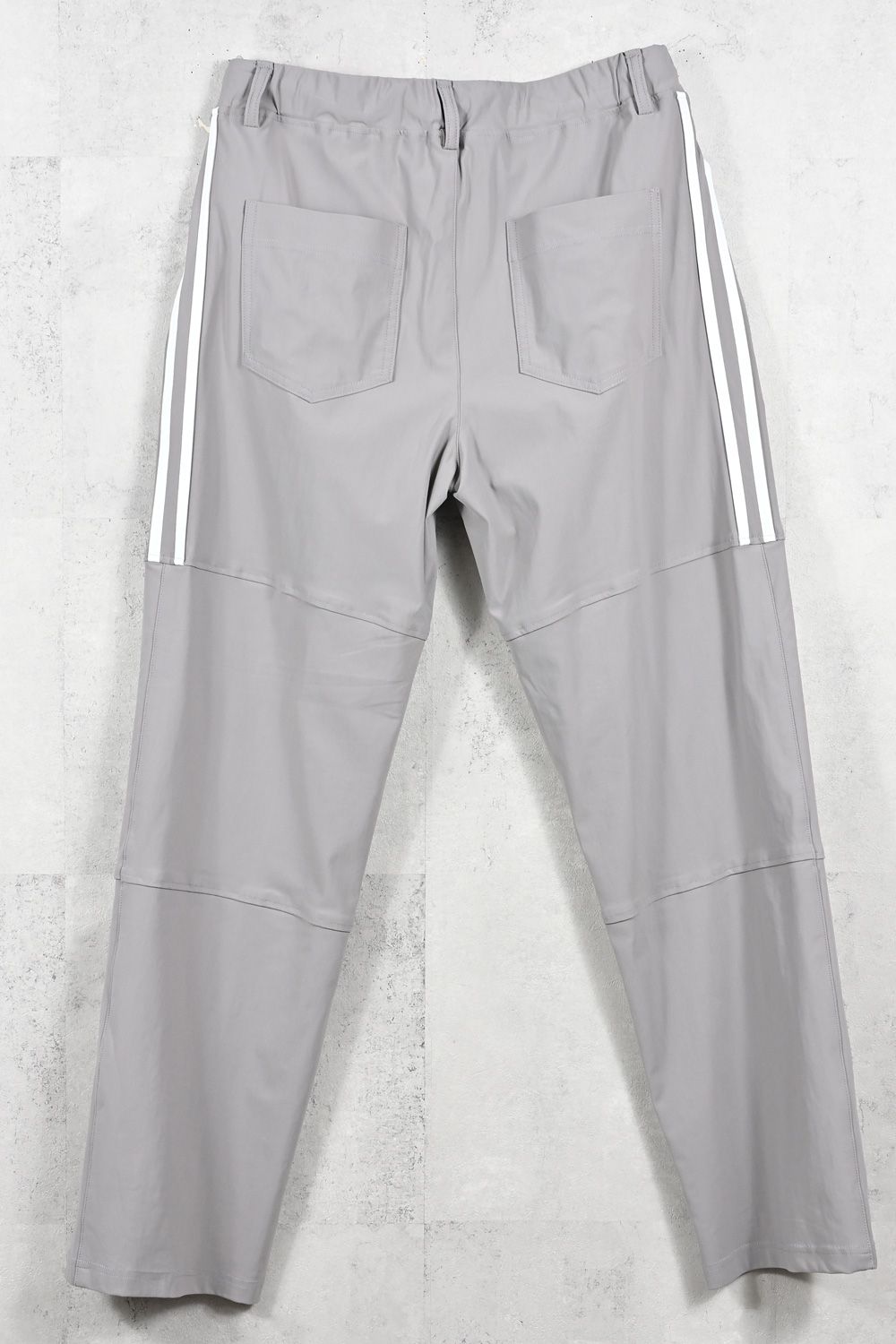 Johnson LINE WIDE PT / 360°ストレッチ ワイドシルエット ジョンソンラインパンツ (グレー/ホワイト) (1月末入荷予定)