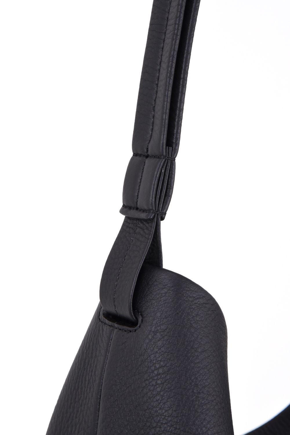 ESSENTIAL DAILY HOBO MEDIUM / シュリンクレザー ミディアムサイズ ショルダートートバッグ (ブラック)