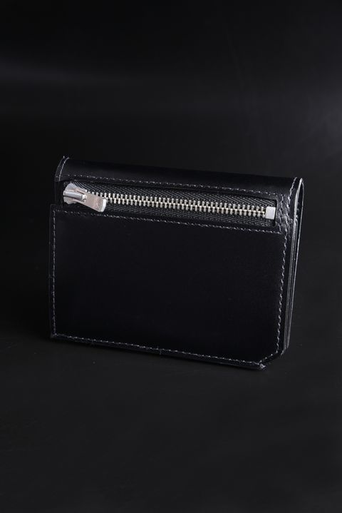 CARD WALLET / LA501GT アノネイ社 ボックスカーフ 二つ折りスマートカードウォレット ブラック