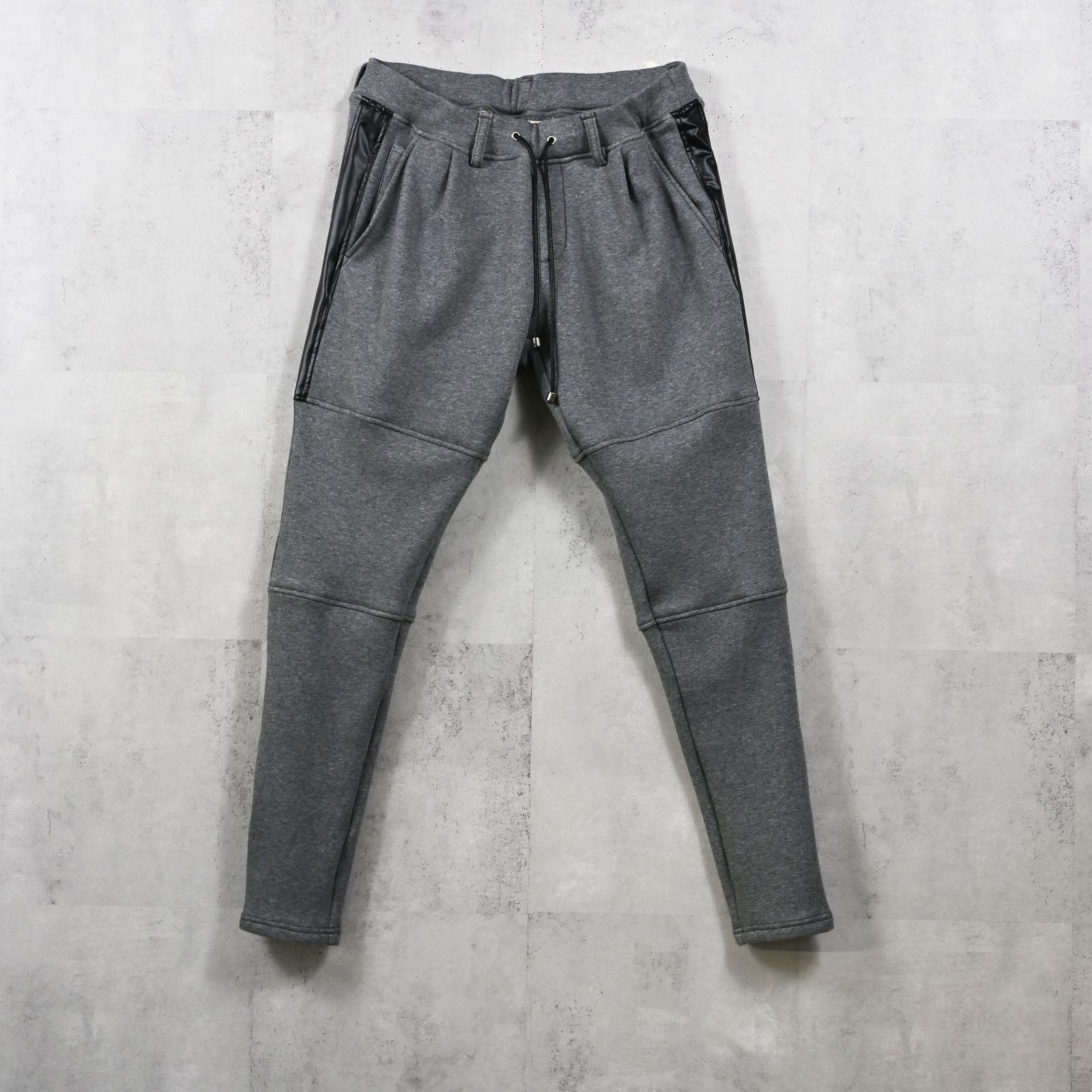 VELOURS FLEECE JT PT / 裏起毛 ベロアフリース ワンタックラインパンツ (チャコール) (11月中旬入荷予定) ※オーダー締切:9月7日(月)17時