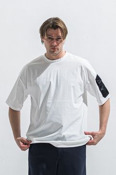 militaryPocket nylon OVER TEE / ミリタリーポケット ナイロン オーバーサイズ Tシャツ （ホワイト） (6月上旬入荷予定) ※オーダー締切:2月15日(日)18時