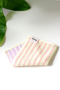 Stripe Hand Towel / シルク混 ストライプ ハンドタオル (パープル)