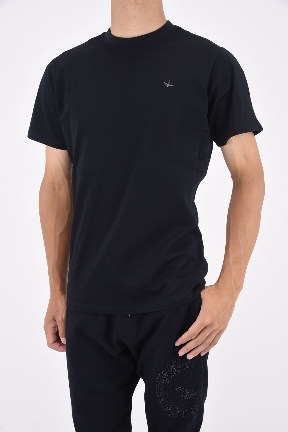 CIRCLE LOGO RHINESTONE SHORT SLEEVE T-SHIRT / サークルロゴ ラインストーン 半袖Tシャツ ブラック