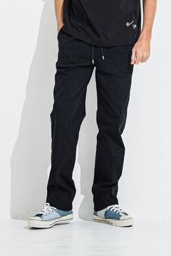 DENIM JERSEY WIDE PT / ジャージデニム セミワイド ワンタック スラックス型イージーパンツ ブラック
