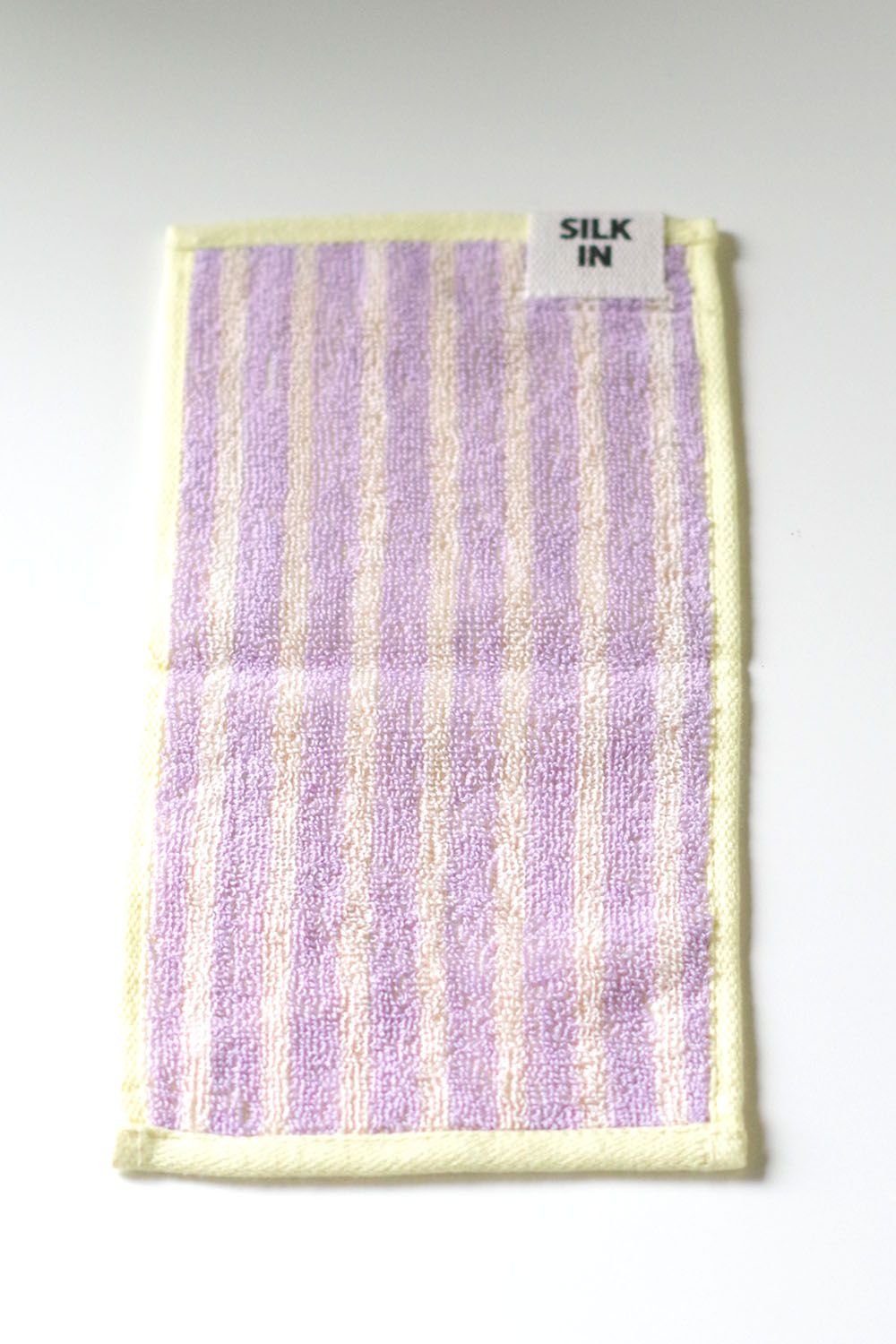 Stripe Mini Towel / シルク混 ストライプ ミニタオル (パープル)