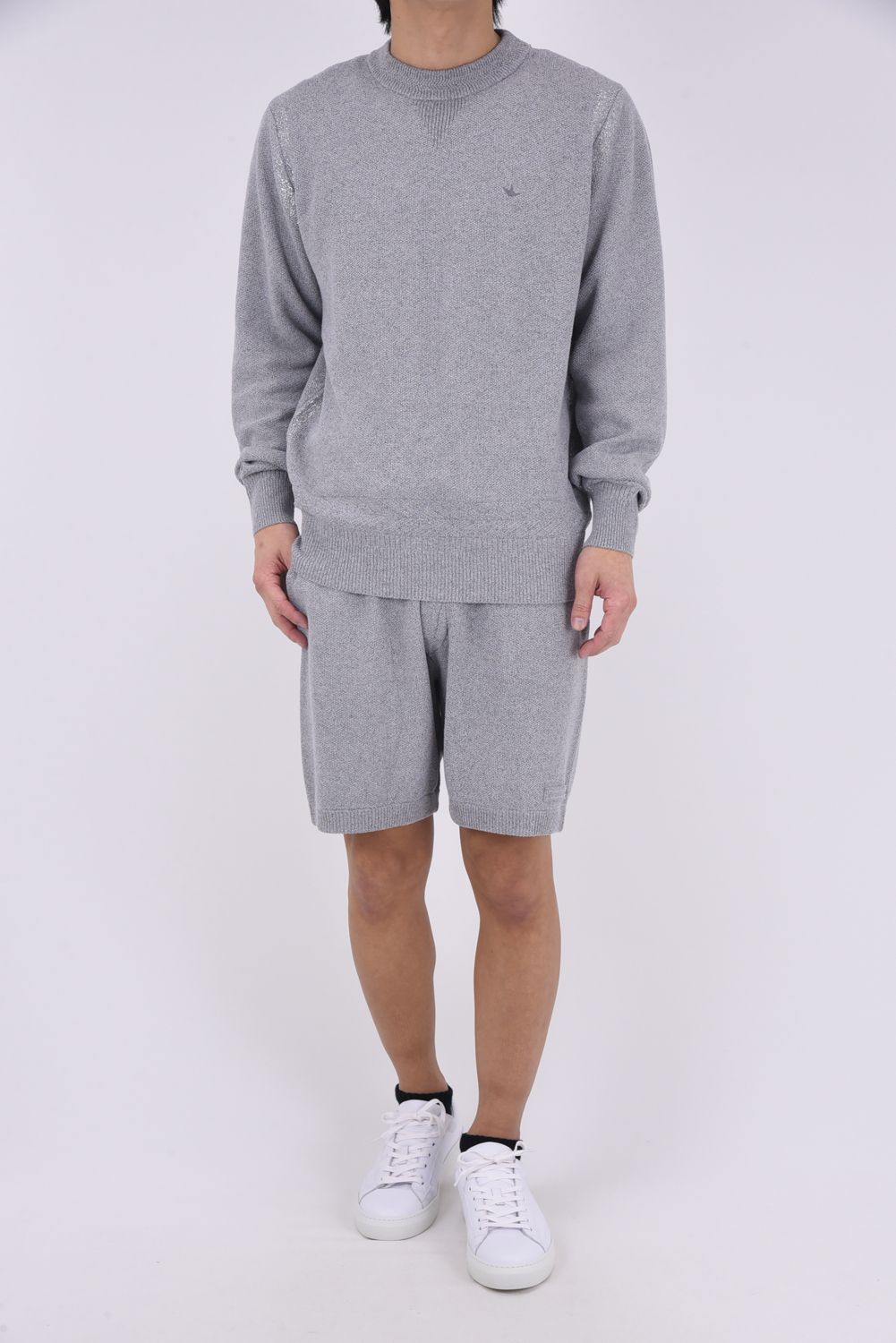 【26SS】 PARTIAL FOIL PRINT CREW KNIT / 箔プリント クルーネックニット (グレー)