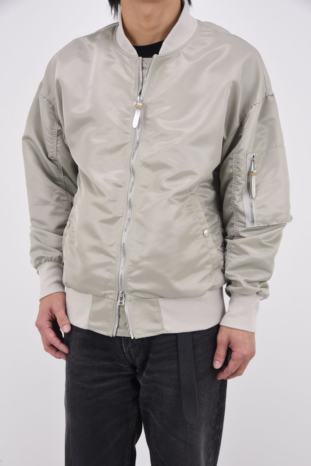 LIGHT David JACKET / ドロップショルダー フライトジャケット ナイロングレージュ