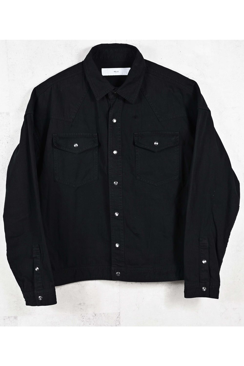 WESTAN JK / ヴィンテージダンガリー生地 ウエスタンシャツジャケット (ブラック) (3月中旬入荷予定) ※オーダー締切12/13(土)17:00