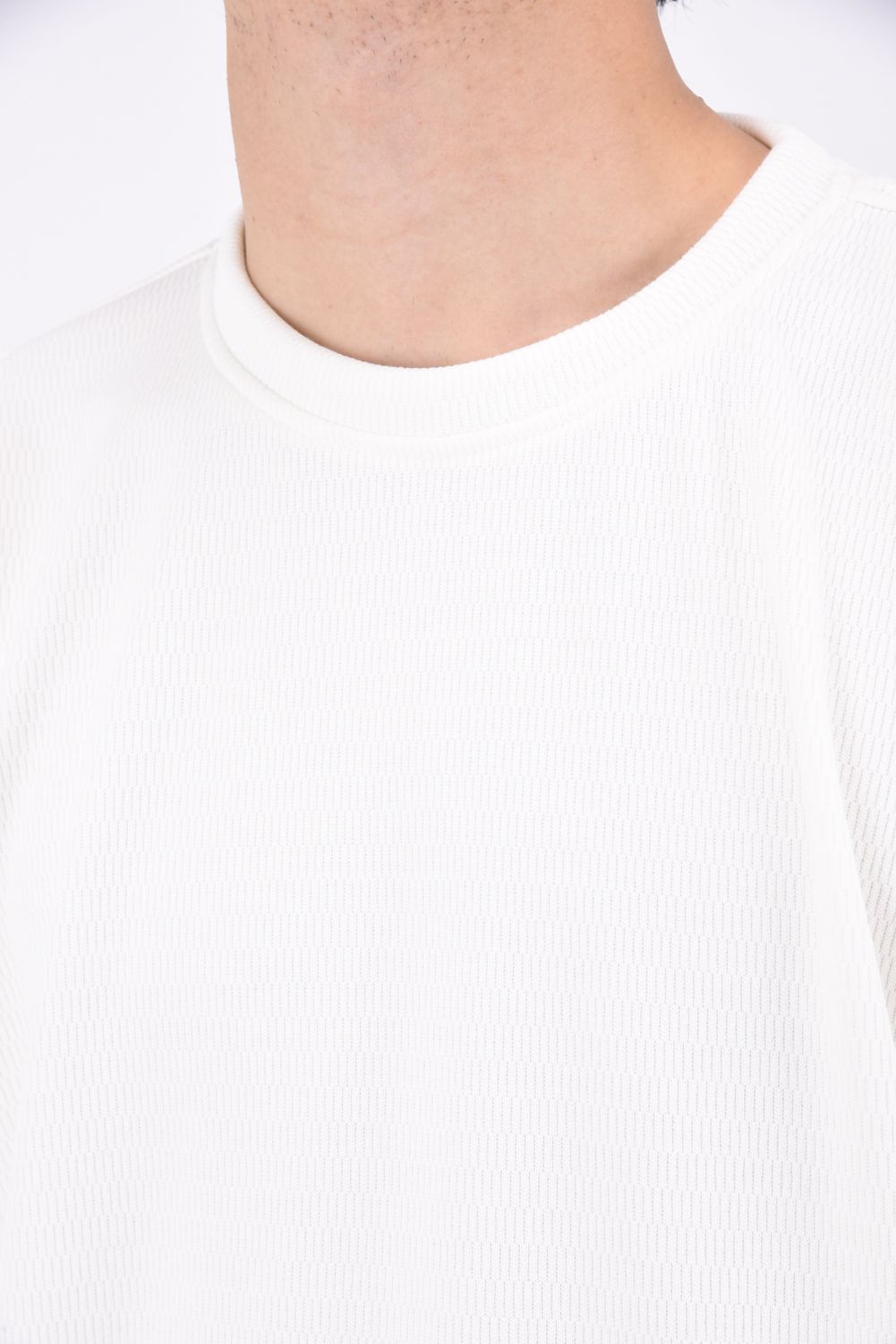 THERMAL LOOSE TRAINER / 【定番商品】 裏特殊起毛 ハニカムサーマル ルーズトレーナー ホワイト
