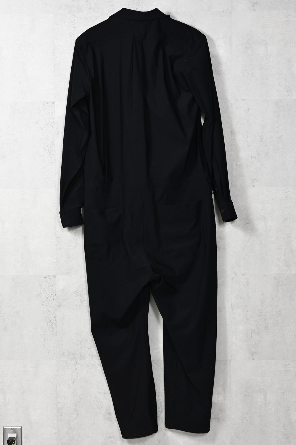 RAGE NYLON ALL IN ONE / ストレッチナイロン ロングスリーブ オープンカラーシャツ オールインワン (ブラック) (3月中旬入荷予定) ※オーダー締切12/13(土)17:00