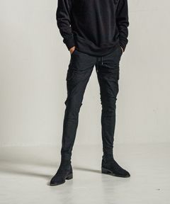 DARRELL HEAT CARGO PT / 【定番商品】 裏ボアフリース ナイロンストレッチ カーゴパンツ (ブラック) (10月下旬入荷予定) ※オーダー締切:9月7日(月)17時