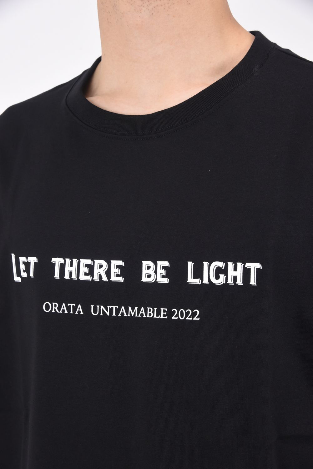 LIGHT crew T / メッセージプリント 半袖Tシャツ ブラック