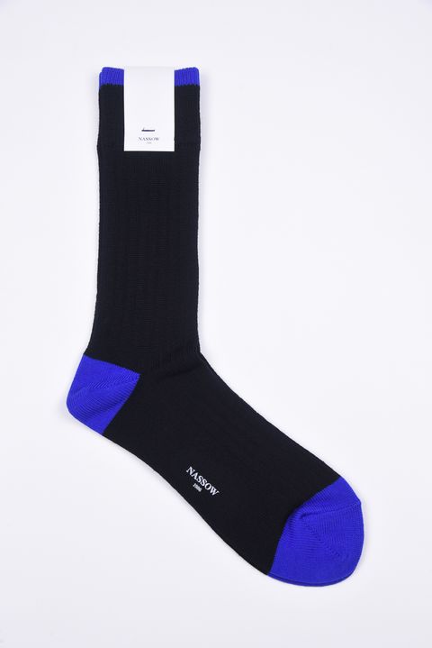 WOOL PANEL / 日本製 ウール リブソックス ブラック