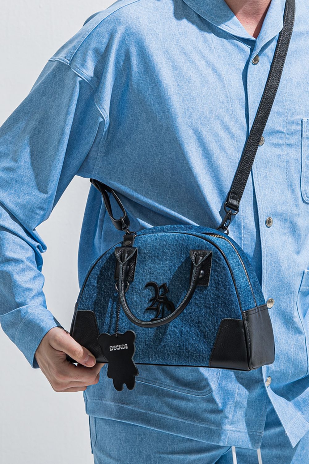 【decadeコラボ】 DENIM MINI BOSTON BAG / デニム ミニボストン バッグ (デニム） (5月中旬頃入荷予定) ※オーダー締切2月15日(日)18時