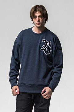 RC CHENILLE VELOURS FLEECE DROP TRAINER / RC刺繍 裏起毛 ロングスリーブ トレーナー (ネイビー) (11月上旬入荷予定) ※オーダー締切：9月1日(月)18:00