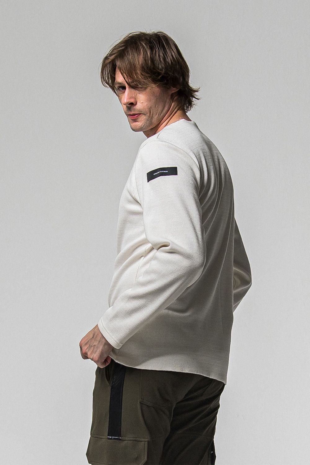 VELOURS FLEECE NEO THERMAL / サーマル生地 ロングスリーブ Tシャツ (ホワイト) (10月中旬入荷予定) ※オーダー締切：9月1日(月)18:00