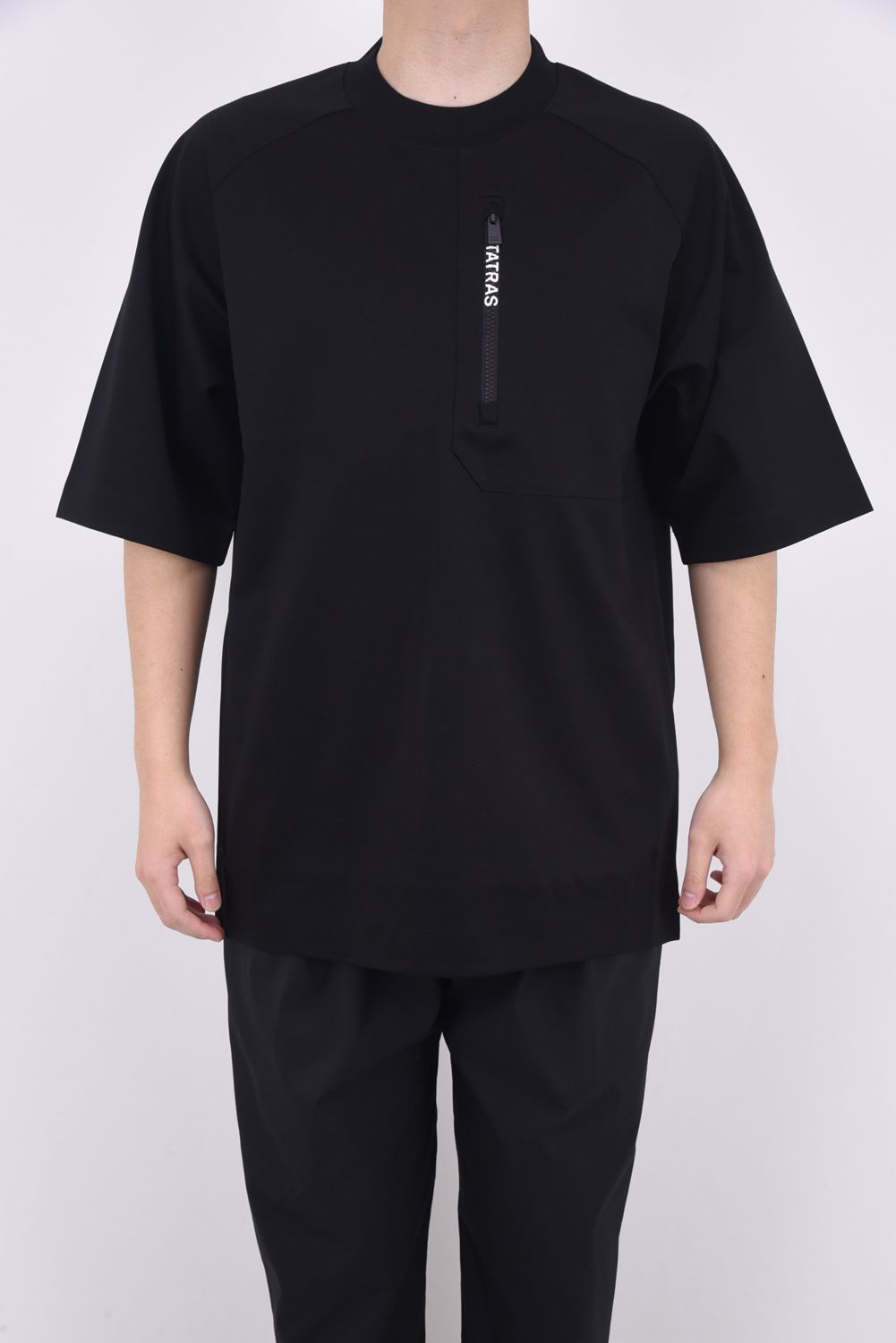 JANI (ジャニ) / オリジナルファスナー ロゴ ラグランスリーブ Tシャツ ブラック
