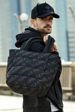 BATTING LOGO TOTE BAG / キルティング サークルロゴ トートバッグ ブラック / ブラック